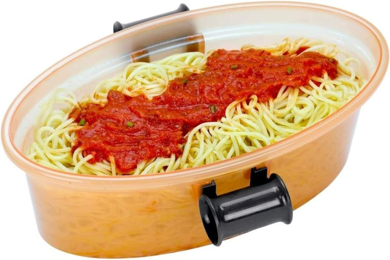 Photo 3 of Pasta N More Microwave Pasta Cooker with Strainer & Lid, Dishwasher Safe Pasta Microwave Cooker with Stay Cool Handles, Easy to Use Microwave Noodle Cooker & Microwave Spaghetti Cooker As Seen on TV NEW 