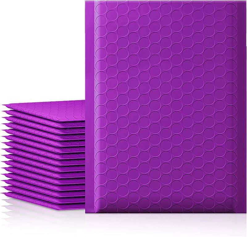 Photo 1 of Fuxury Bubble Mailer, 6x10 Inch Bubble Mailers 50 Pack, Self-Seal Adhesive Padded Envelopes, Water Resistant Mailers, Shipping Envelopes for Packaging, Small Business, Mailing,Bulk Purple New 