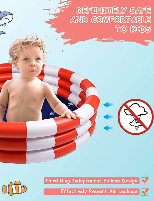 Photo 3 of Intheanz Kiddie Pool Inflatable 49” X 12” Kids Swimming Pools, Inflatable Baby Ball Pit Pool, Perfect for Babies, Toddlers, Kids, Children and Medium Size Dogs and Pets NEW