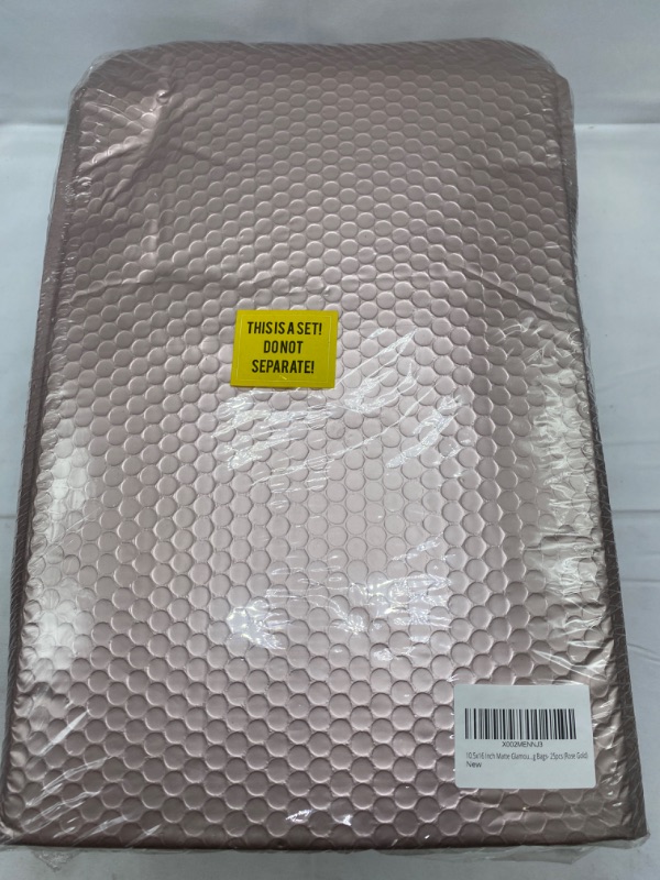 Photo 2 of 10.5x16 Inch Matte Glamour Metallic Bubble Mailers, Self-seal Closure Envelopes Shipping Bags- 25pcs (Rose Gold)