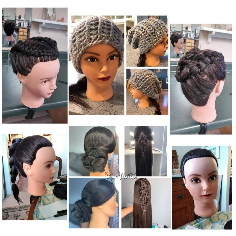 Photo 2 of Training Head 26"-28" Mannequin Head Hair Styling Manikin Cosmetology Doll Head Synthetic Fiber Hair Hairdressing Training Model Free Clamp (1711LB0220) NEW 