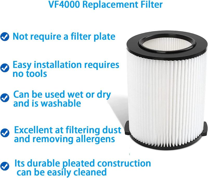 Photo 2 of VF4000 Shop Vac Filters for Ridgid Shop Vacuum,Replacement Filter for Rigid Standard Wet Dry  (BLUE) New