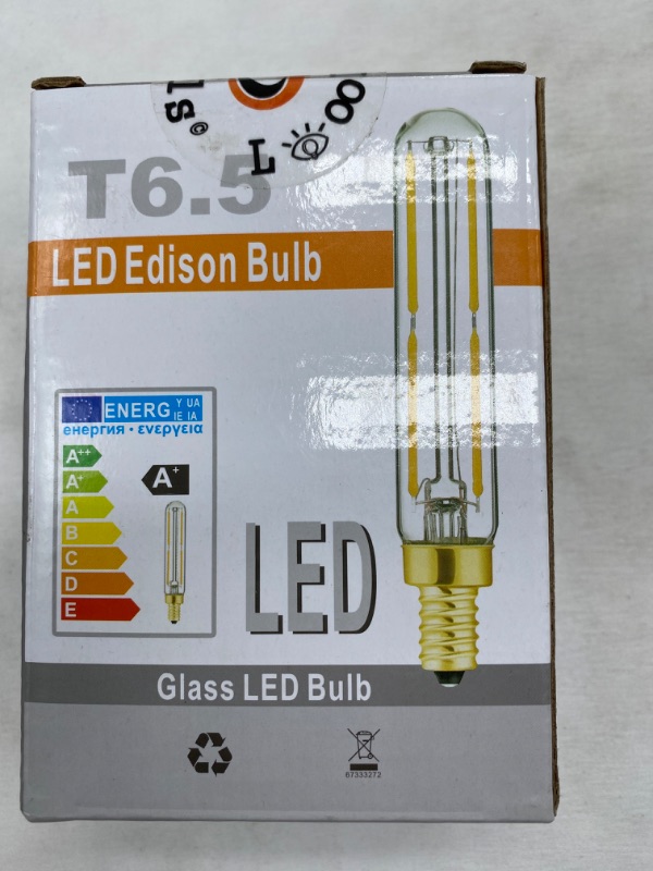 Photo 4 of E17 T6.5 LED Tubular Filament Bulb,Dimmable 4W Led Tube Bulbs, 500lm, 2700K Warm White, 40 Watt Incandescent Bulb Equivalent, for Exit Sign Light, Refrigerator, Freezer, 6 Pack. New 