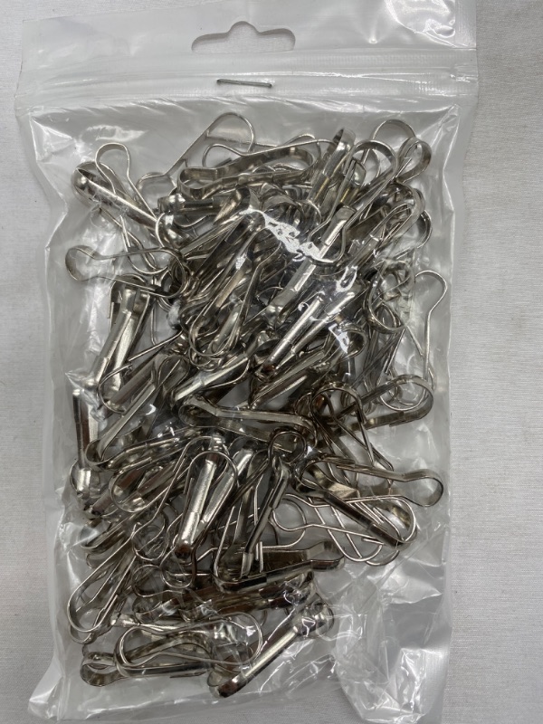 Photo 2 of 100 Pcs 1 1/4" 32mm Spring Hooks Metal Purse Snap Clip Lanyard Package Zipper Pull ID Card Key Chain Nickle NEW 