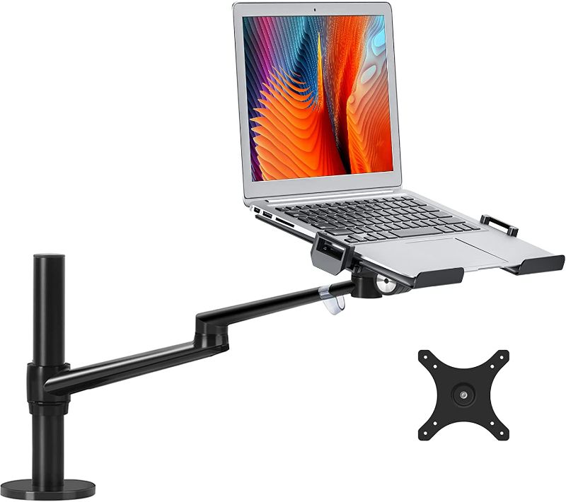 Photo 1 of Viozon Laptop/Notebook/Projector Mount Stand, Height Adjustable Single Arm Mount Support 12-17 inch Laptop/Notebook/Tablet, Free Removable VESA 75X75 and 100X100 for Monitor 17-32 inch. NEW 