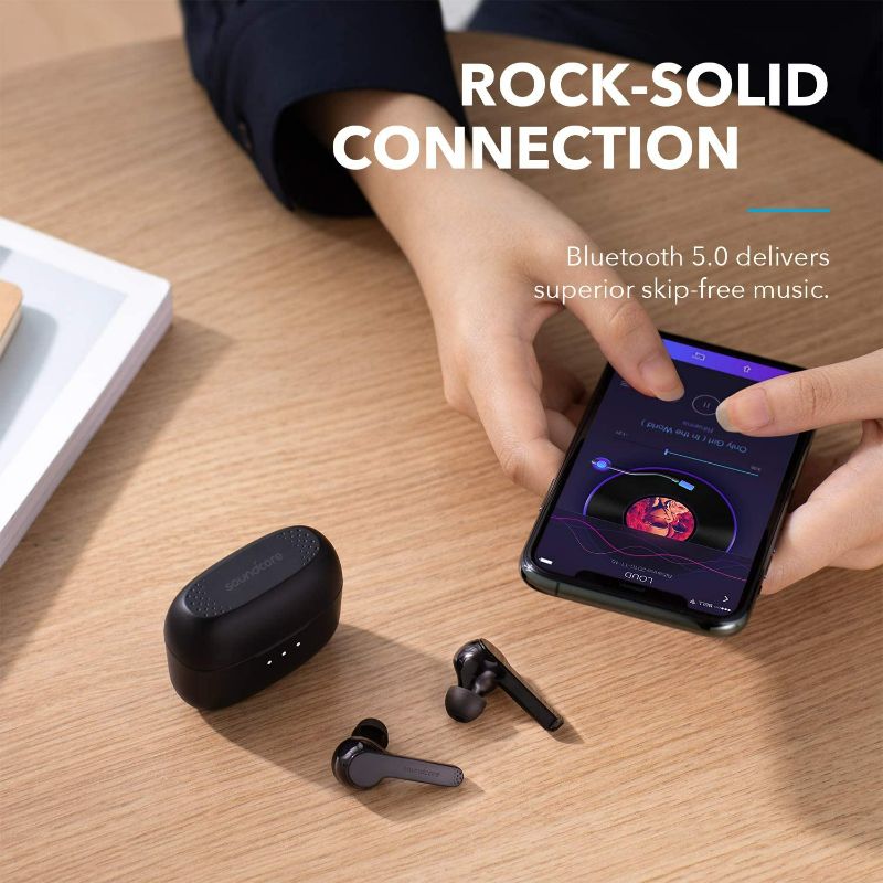 Photo 2 of Soundcore Anker Liberty Air X True Wireless Earbuds with Charging Case, Qualcomm aptX, Touch Control, 28 Hour Playtime, Graphene Drivers (Black) NEW 