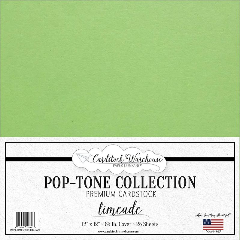 Photo 1 of Lime Green Cardstock Paper - 12 X 12 Inch 65 Lb. Premium Cover - 25 Sheets From Cardstock Warehouse NEW 