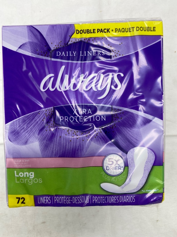 Photo 4 of Long Panty Liners Bundle. Includes 2, 72 Count Boxes of Anti-Bunch Xtra Protection Daily Liners, Long, Clean Scent -- Plus Travel Wet Wipes! NEW 