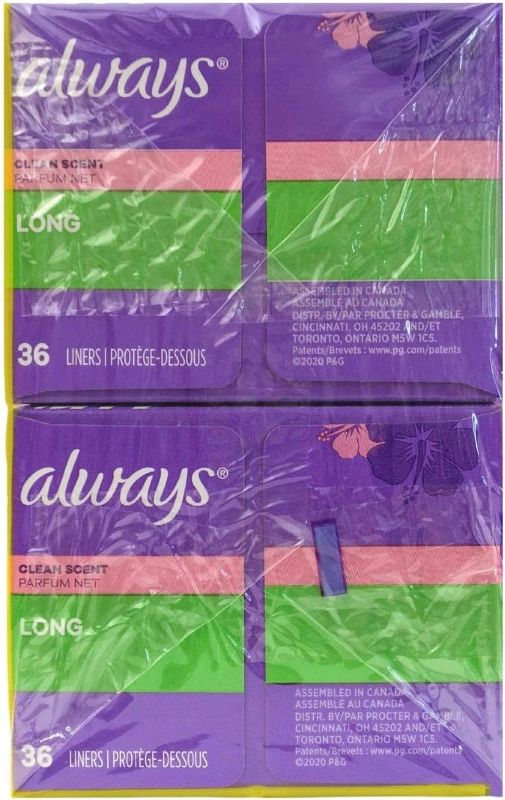 Photo 2 of Long Panty Liners Bundle. Includes 2, 72 Count Boxes of Anti-Bunch Xtra Protection Daily Liners, Long, Clean Scent -- Plus Travel Wet Wipes! NEW 