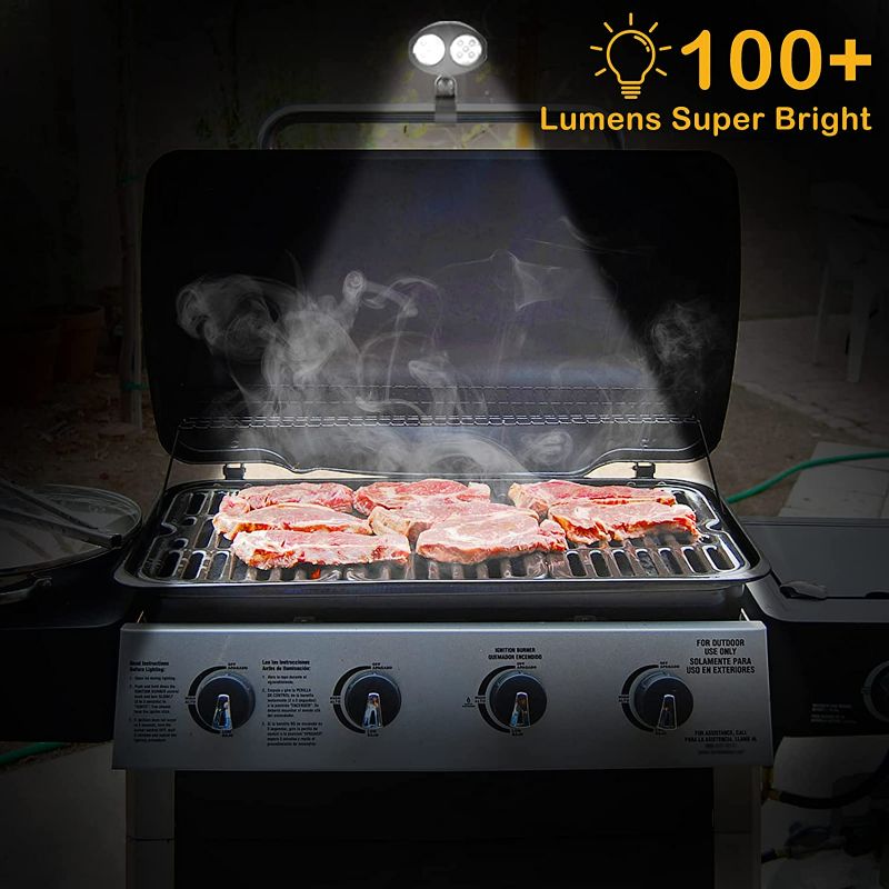 Photo 2 of RVZHI Grill Light, Gifts for Dad from Son Daughter, Outdoor 360 Degree Flexible BBQ Light with 10 Super Bright LED Lights, BBQ Grill Accessories with Sturdy C-Clamp Fits Most Handle, Battery Included NEW 