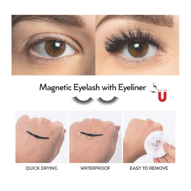 Photo 2 of KRONA Magnetic Eyelashes With Eyeliner Kit - 2 Tubes Of Magnetic Eyeliner NEW 