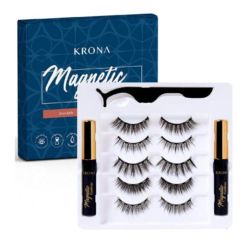 Photo 1 of KRONA Magnetic Eyelashes With Eyeliner Kit - 2 Tubes Of Magnetic Eyeliner NEW 