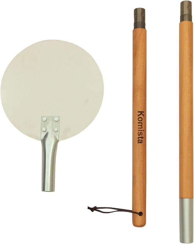 Photo 2 of Turning Pizza Peel with 35" Long Beech Handle, Round Aluminum 8 inch Pizza Paddle for Pizza Ovens, Gas and Electric Pizza Ovens, Very Light and Flexible to Simplify Pizza Management NEW 