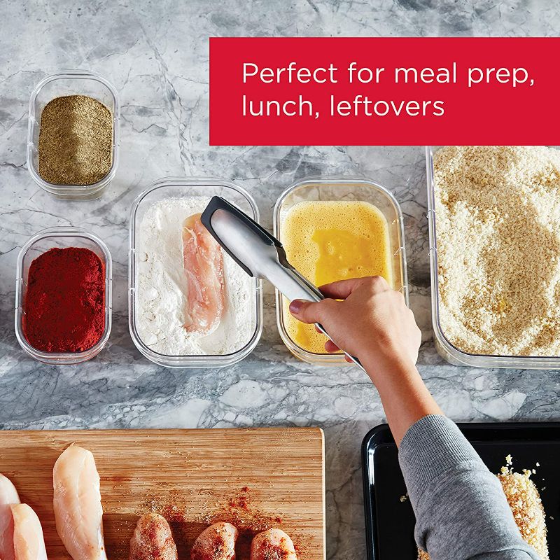 Photo 2 of Rubbermaid 14-Piece Brilliance Food Storage Containers with Lids for Lunch, Meal Prep, and Leftovers, Dishwasher Safe, Clear/Grey NEW 