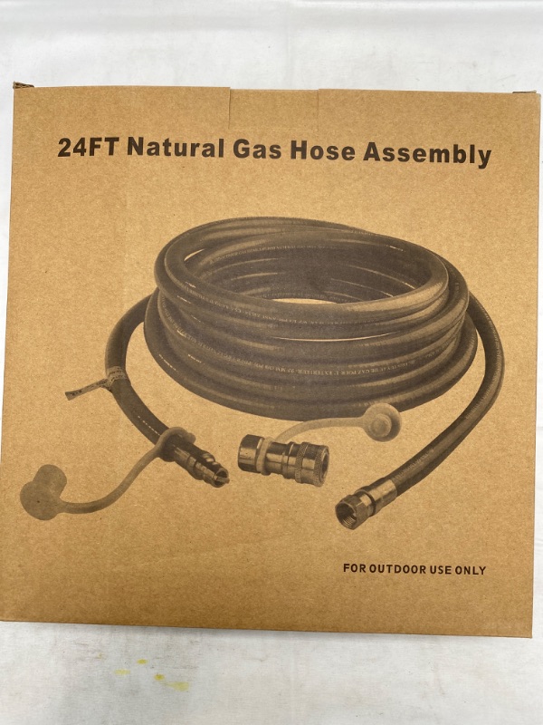 Photo 4 of 24 Feet Natural Gas Hose with Quick Connect Fitting for BBQ, Grill, Pizza Oven, Patio Heater and More NG Appliance, Propane to Natural Gas Conversion Kit -  NEW 