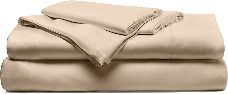 Photo 1 of Cariloha Resort Bamboo-Viscose 4-Piece Bed Sheet Set - Cooling, Odor-Resistant, Hypoallergenic, Soft and Durable - Flat and Fitted Sheets and Two Pillowcases - Queen - Stone NEW 