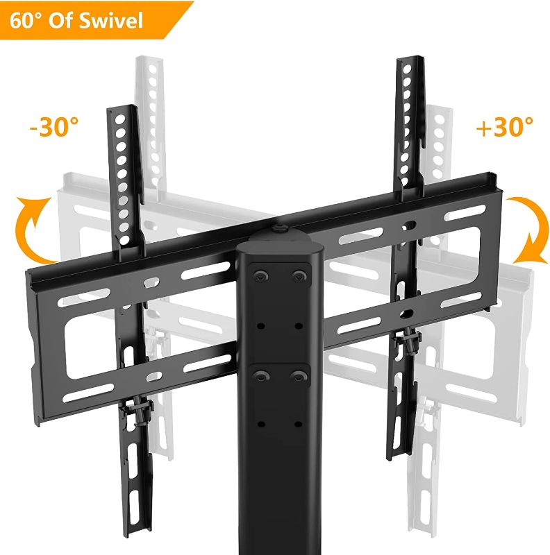 Photo 3 of Universal Tabletop TV Stand Base with Swivel Mount for 27 32 37 40 43 46 50 55 60 inch LCD LED Plasma Flat Screens, Height Adjustable TV Base Replacement, Tempered Glass Base, Holds up to 88lbs NEW 