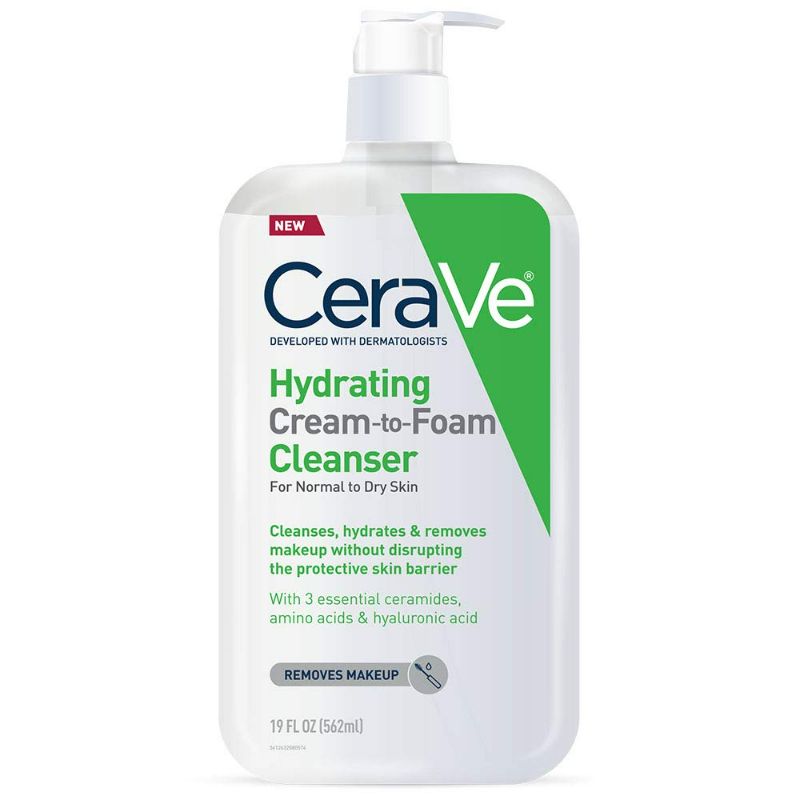 Photo 1 of CeraVe Hydrating Cream-to-Foam Cleanser | Hydrating Makeup Remover and Face Wash With Hyaluronic Acid | Fragrance Free Non-Comedogenic | 19 Fluid Ounce
Visit the CeraVe Store NEW 