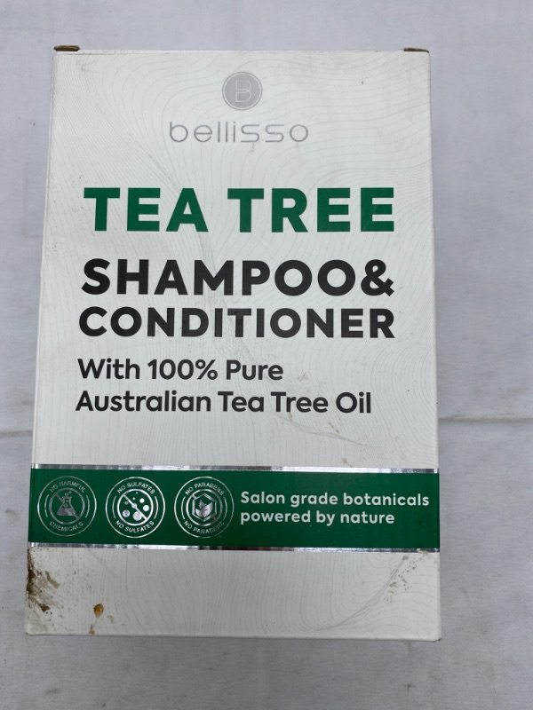 Photo 4 of Tea Tree Shampoo and Conditioner Set - Anti Dandruff Sulfate and Paraben Free Itchy and Dry Scalp Oil Treatment with Keratin, Vitamin B5, Collagen, Men and Women, 2 x 16.9 Fl Oz NEW 
