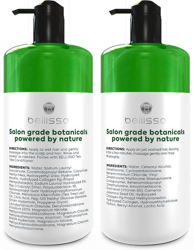 Photo 3 of Tea Tree Shampoo and Conditioner Set - Anti Dandruff Sulfate and Paraben Free Itchy and Dry Scalp Oil Treatment with Keratin, Vitamin B5, Collagen, Men and Women, 2 x 16.9 Fl Oz NEW 