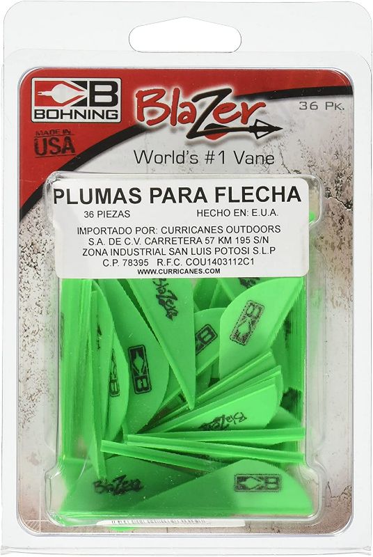 Photo 1 of Bohning Blazer Vane (Pack of 36), Neon Green, 2" NEW 