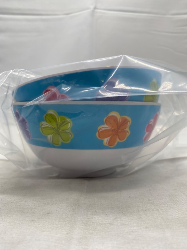 Photo 1 of Glad Small Round Flower Prints Bowls (2-Pack) NEW 