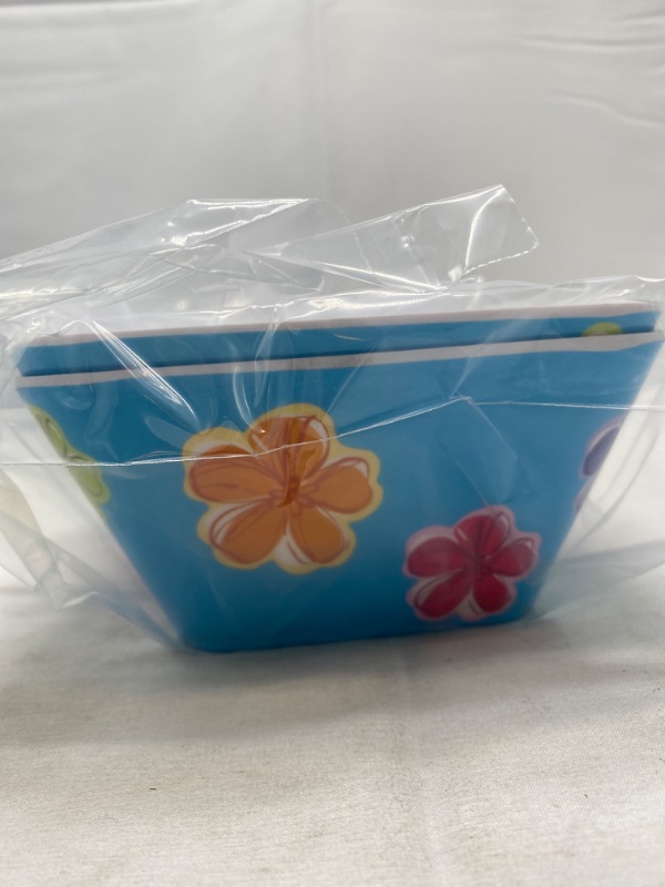 Photo 1 of Glad Small Rectangle Flower Prints Bowls (2-Pack) NEW 