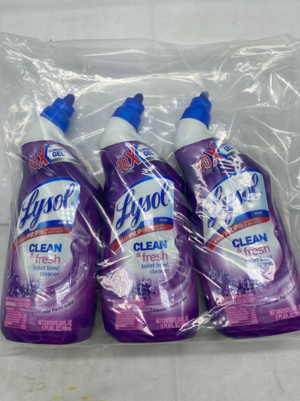 Photo 3 of Lysol Power & Fresh Cling Gel Lavender Fields Scent Toilet Bowl Cleaner 8oz (3 Pack) NEW 