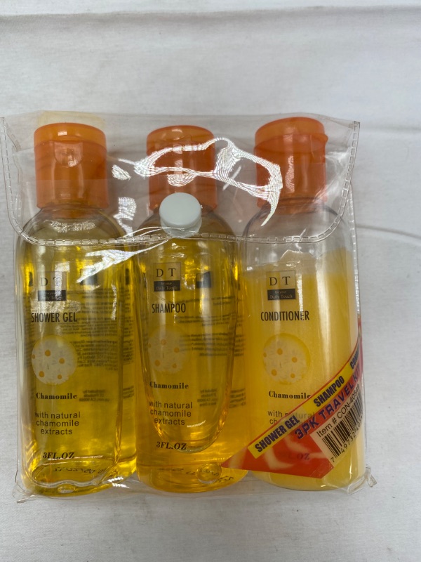 Photo 1 of Daily Touch 3PK Travel Kit Shower Gel -Shampoo - Conditioner - Scent : Chamomile
