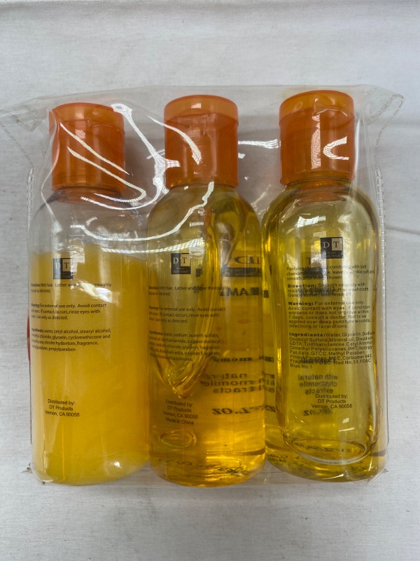 Photo 2 of Daily Touch 3PK Travel Kit Shower Gel -Shampoo - Conditioner - Scent : Chamomile