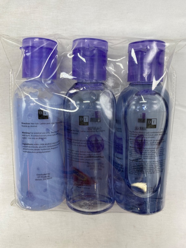 Photo 2 of Daily Touch 3PK Travel Kit Shower Gel -Shampoo - Conditioner - Scent : Soft Lavender 
