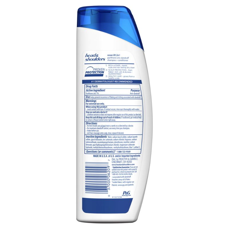 Photo 2 of Head and Shoulders 2 in 1 Shampoo Conditioner, Ocean Lift, 13.5 fl oz (3-Pack) New