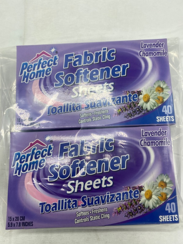 Photo 1 of High Density Perfume Nonwoven Softeners Dryer Sheets Used in Dryer Machine to Soften Laundry (40 Sheets)  Pack of 2 New 
