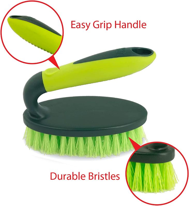 Photo 2 of Pine-Sol Heavy Duty Scrub Brush – Comfort Grip | Iron Handle Design | All-Purpose Scrubber for Cleaning Kitchen, Bathroom, Sinks, Tubs, Floors (2-Pack Variety)