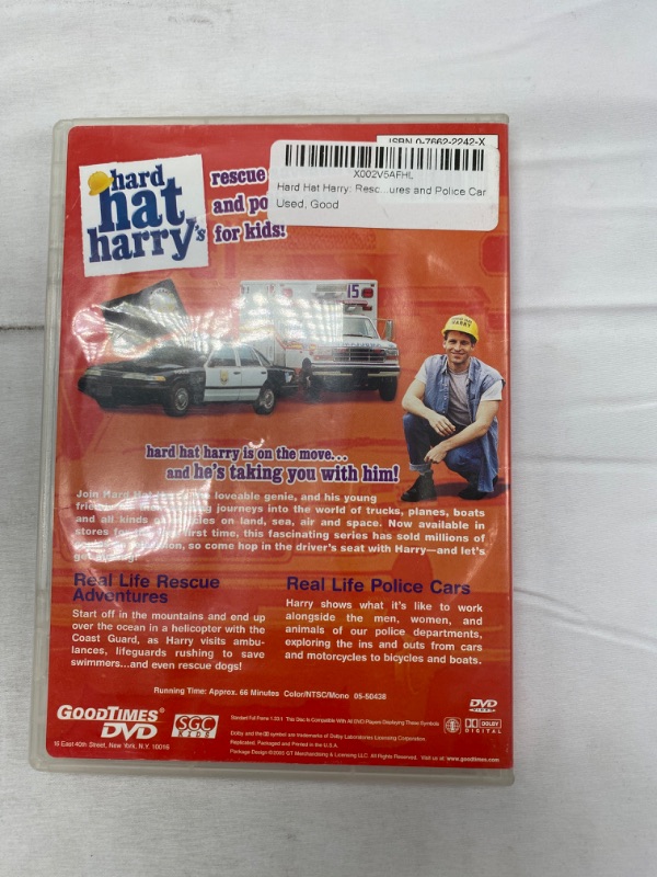 Photo 3 of Hard Hat Harry: Rescue Adventures and Police Cars [DVD] NEW 
