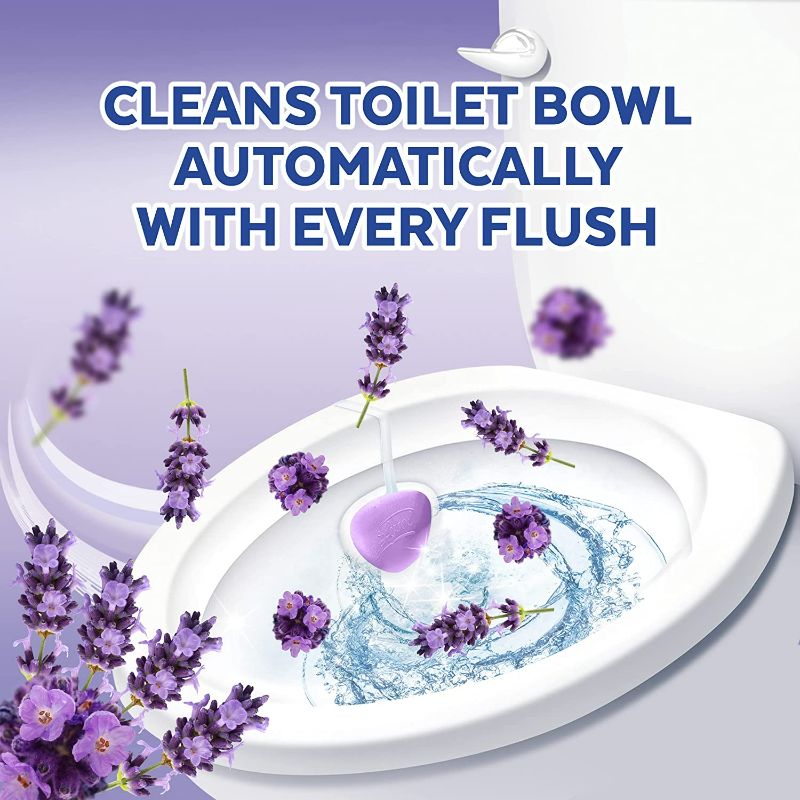Photo 2 of Lysol Automatic In-The-Bowl Toilet Cleaner, Cleans and Freshens Toilet Bowl, Lavender Fields Scent, 4ct