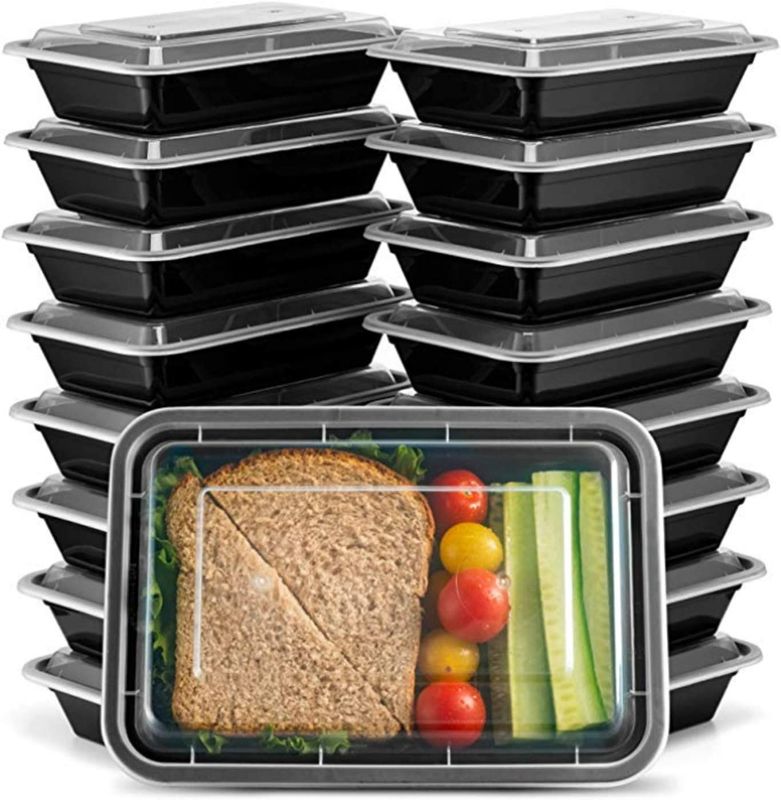 Photo 1 of  50PCS Meal Prep Containers Plastic Food Storage Reusable Microwavable Bento Container for Meal With Lid NEW 