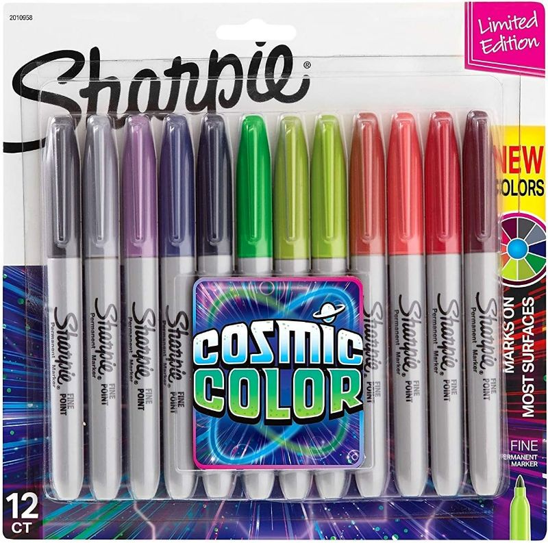 Photo 1 of Sharpie Permanent Markers, Fine Point, Cosmic Color, Limited Edition, 12 Count NEW 
