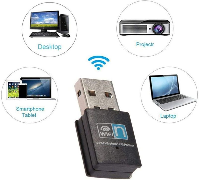 Photo 3 of XVZ USB WiFi Adapter, 300mbps Dual Band 2.4G Wireless Adapter, Mini Wireless Network Card WiFi Dongle for Laptop/Desktop/PC, Support Windows10/8/8.1/7/Vista/XP/2000, Mac OS X 10.6-10.14,Linux NEW 
