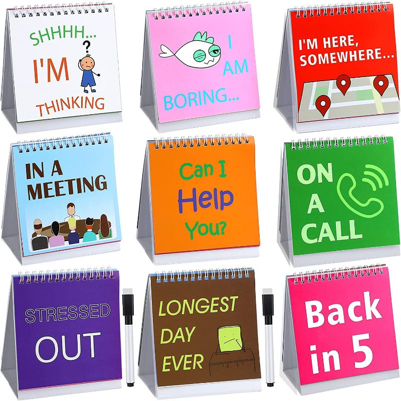 Photo 1 of Pieces Funny Desk Office Signs Funny Picture 30 Different Fun and Flip-over Messages Calendar and 1 Pieces Black Pens Funny Desk Accessories for Work Business Office Gifts Desk NEW 