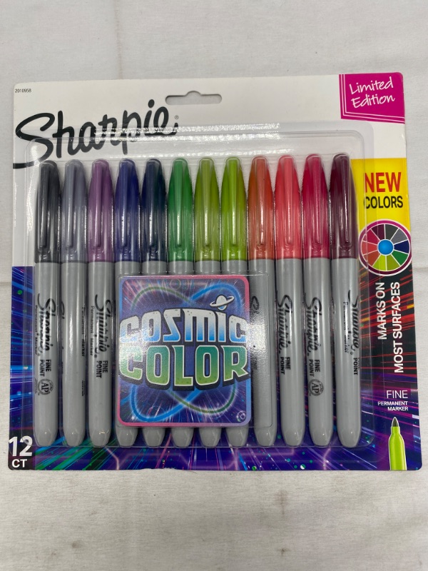 Photo 3 of Sharpie Permanent Markers, Fine Point, Cosmic Color, Limited Edition, 12 Count NEW 