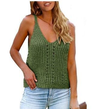 Photo 1 of Nulibenna Womens Loose Cami Tops Crochet Tank High Neck Knit Halter Racerback Workout Blouse Sleeveless Shirt Sweater Vest NEW 