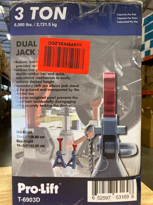 Photo 2 of Pro-LifT T-6903D Double Pin Jack Stands - 3 Ton NEW 