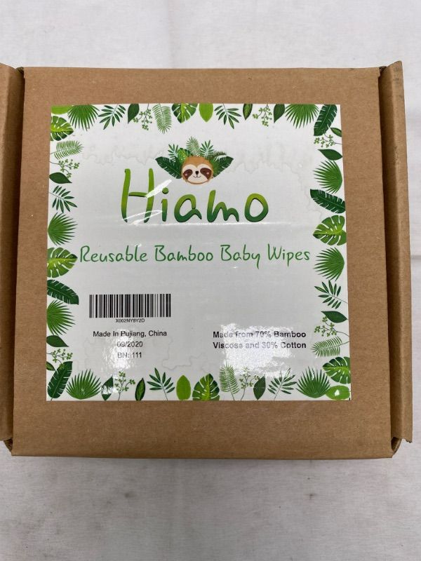 Photo 1 of Hiamo Reusable Bamboo Baby Wipes Made with 70% Bamboo Viscose and 30% (Unknown Quantity) Cotton New 