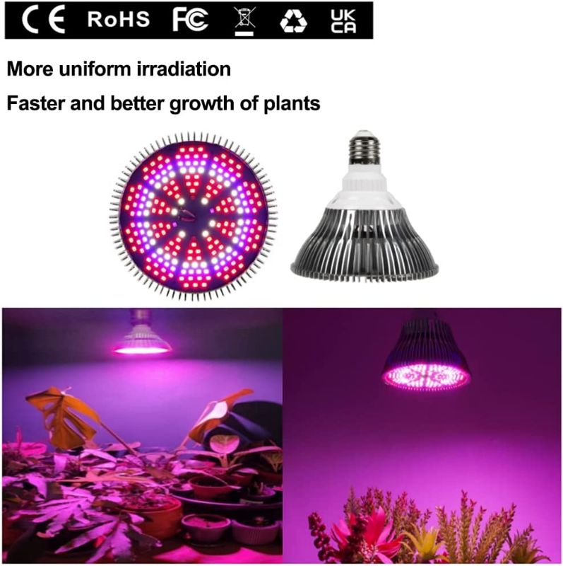 Photo 3 of Grow Light Bulb E27 50W, Led Plant Lamp Full Spectrum with UV and IR for Indoor Plant Veg Flower Garden Greenhouse Succulent, Energy Saving and Durable, NEW 