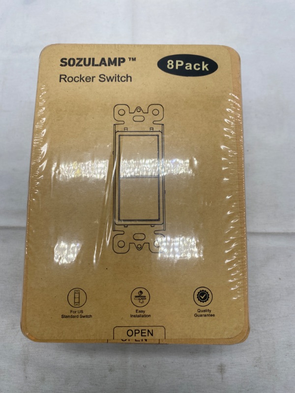 Photo 4 of 8 Pack SOZULAMP Light Switch with LED Night Light Decora Rocker Single Pole Wall Switch, Automatic On/Off Sensor NEW 