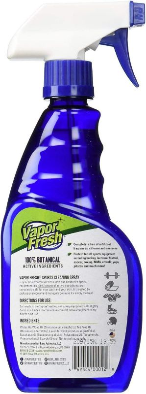 Photo 2 of Vapor Fresh Natural Sports Cleaning and Deodorizing Spray for Gym Equipment, Yoga Mats, Boxing Gloves and Sports Pads, 16 Ounces (1-Pack) NEW 