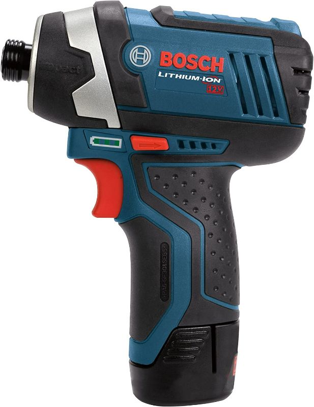 Photo 2 of BOSCH CLPK27-120 12V Max Cordless 2-Tool 1/4 in. Hex Drill/Driver and 1/4 in. Impact Driver Combo Kit with 2 Batteries, Charger and Case , Blue Package Slightly Dented 
