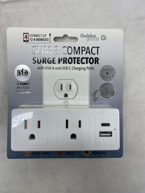 Photo 4 of Surge Protector - Outlet Extender with Rotating Plug, Multi Plug Outlets with 6 AC 3 USB Ports (1 USB C) , 3-Sided Power Strip with Wall Adapter Charger NEW 