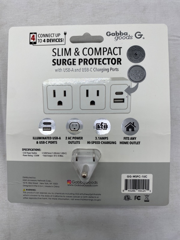 Photo 5 of Surge Protector - Outlet Extender with Rotating Plug, Multi Plug Outlets with 6 AC 3 USB Ports (1 USB C) , 3-Sided Power Strip with Wall Adapter Charger NEW 